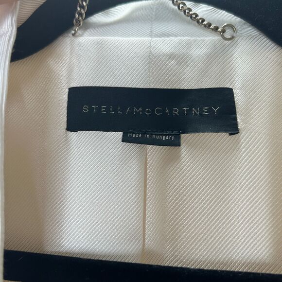 Stella McCartney Cream with White Lapel 1-Button Breast Pocket Blazer 42 / 12 - Picture 10 of 13